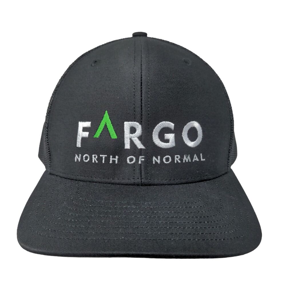 Richardson Men's Snapback Mesh Back Hat Black Embroidered Fargo Style 112